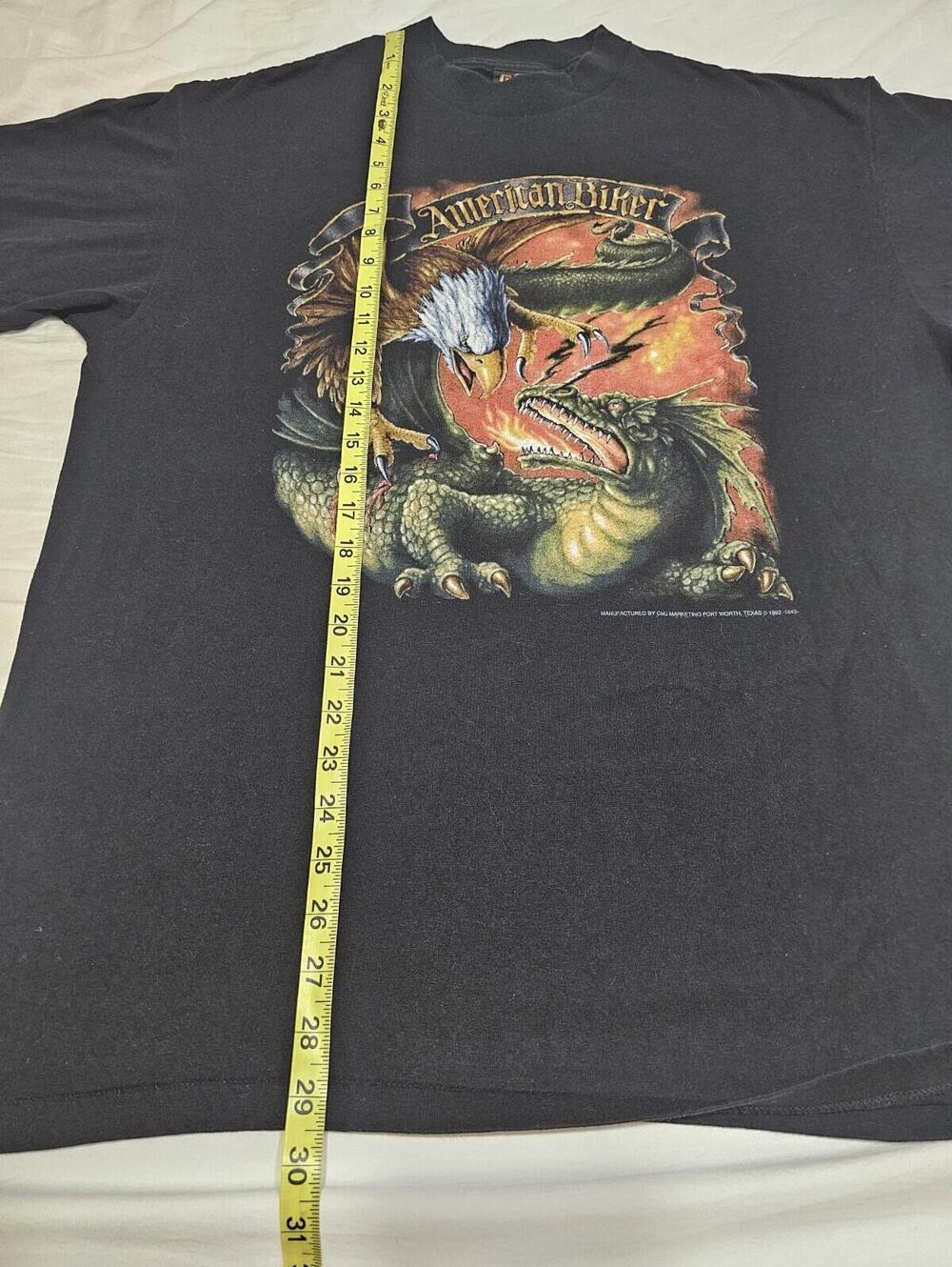 Vintage 3D Emblem T-Shirt Sturgis American Biker 1992 Black Single Stitch USA - Picture 10 of 11